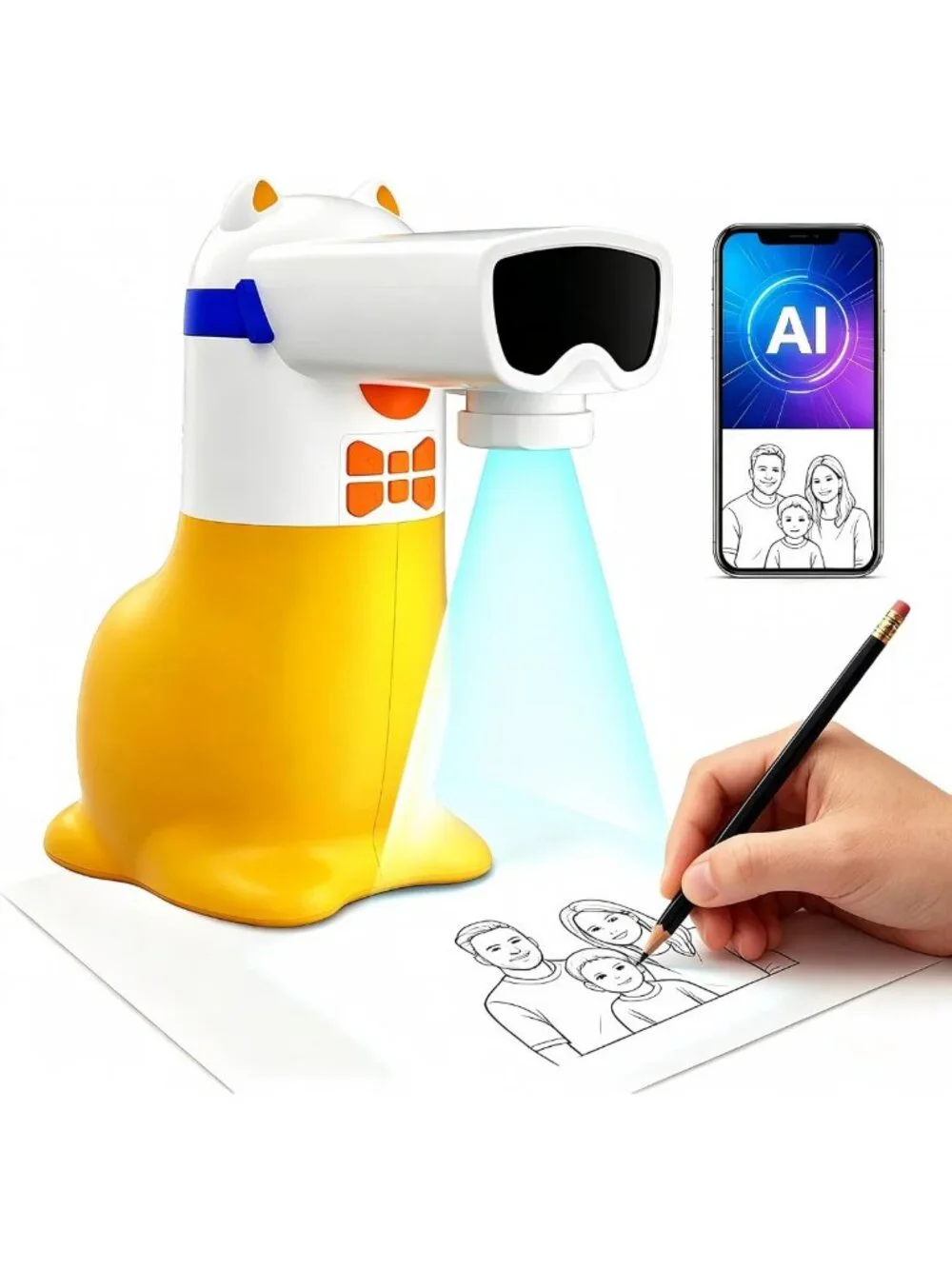 Kids AI Drawing Projector - Creative Birthday Gift for Ages 5-12, Fun Art Toy